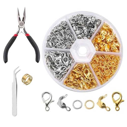 Rixotix 463 Stück Kettenverschluss Set, Verschlüsse Hummer Set, Armband Verschluss Set, mit Werkzeug Zange Pinzette Öffner und Schließer für DIY Armband Schmuckherstellung Rixotix 463 Stück Kettenverschluss Set, Verschlüsse Hummer Set, Armband Verschluss Set, mit Werkzeug Zange Pinzette Öffner und Schließer für DIY Armband Schmuckherstellung von Rixotix