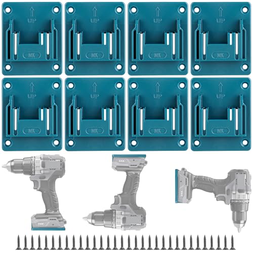 Rixotix 8 Stück Wandhalterung Werkzeughalter für makita 18V, Bohren Elektrowerkzeuge Bohrerhalter, Batteriehalter mit 32 Schrauben, Maschinenhalter Werkstatt Speicherung, Blau, 14.4-18V Rixotix 8 Stück Wandhalterung Werkzeughalter für makita 18V, Bohren Elektrowerkzeuge Bohrerhalter, Batteriehalter mit 32 Schrauben, Maschinenhalter Werkstatt Speicherung, Blau, 14.4-18V von Rixotix