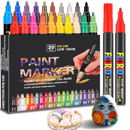 Acrylstifte für steine wasserfest,20 Farben Stifte,permanent Marker 3.0mm Geeignet für Glas, Holz, Keramik, Leinwand, Reifen, Metallic, Oster und WeihnachtBemalen. Acrylstifte für steine wasserfest,20 Farben Stifte,permanent Marker 3.0mm Geeignet für Glas, Holz, Keramik, Leinwand, Reifen, Metallic, Oster und WeihnachtBemalen. von RiyaNed
