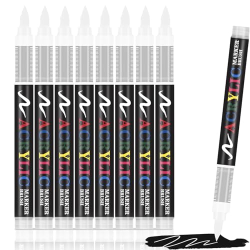 RiyaNed Permanent Marker Weiß,8 Stift 1.0-6.0mm acrylstifte Geeignet für Stein, Holz, Glas, Keramik, Leinwand, Reifen und Textilien. RiyaNed Permanent Marker Weiß,8 Stift 1.0-6.0mm acrylstifte Geeignet für Stein, Holz, Glas, Keramik, Leinwand, Reifen und Textilien. von RiyaNed