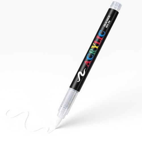 RiyaNed Textilmarker,Weiß,1 Stift Weicher Kopf 1.0-6.0 mm - Textilstifte Zum Malen auf Stoff. (Weiß) von RiyaNed