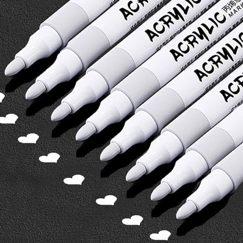RiyaNed Acrylstifte weiß,2.0mm weiß marker stift wasserdicht Für Stein, Holz, Glas, Keramik, Leinwand, Reifen.farbe für grabstein schrift .（8） von RiyaNed