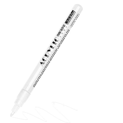 RiyaNed permanent marker weiß, marker Stift 0.7mm,Acrylmarker Geeignet für Holz, Metall, Glas, Stoff, Stein, （1 Stock） von RiyaNed