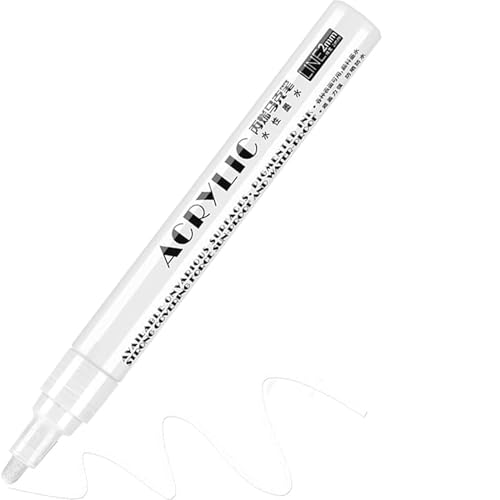 RiyaNed permanent marker weiß, marker Stift 2.0mm,Acrylmarker Geeignet für Holz, Metall, Glas, Stoff, Stein, （1 Stock） von RiyaNed