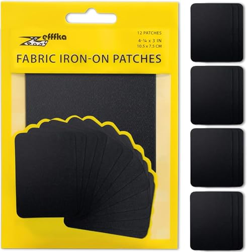 12 Stück Aufbügelbare Kleider-Flicken in Schwarz,Kleber 100% Baumwolle, Stärkster Kleber für Innen- und Außenanwendung, für Reparaturen und Dekorationen, Größe 7,5 cm x 10,5 cm 12 Stück Aufbügelbare Kleider-Flicken in Schwarz,Kleber 100% Baumwolle, Stärkster Kleber für Innen- und Außenanwendung, für Reparaturen und Dekorationen, Größe 7,5 cm x 10,5 cm von Riybyds