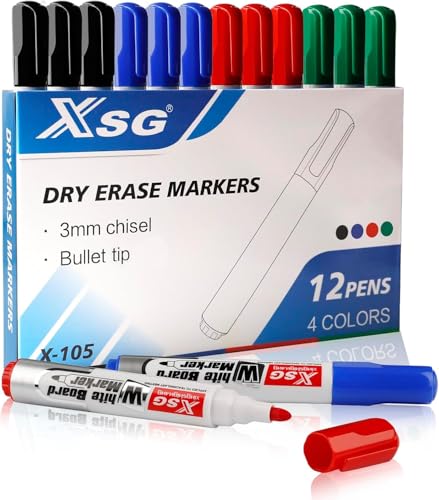 12 Stück in 4 Farben Whiteboard Stifte ,Whiteboard Marker Set, Abwischbare, Nicht-Permanente Dry Erase Marker, Rundspitze 3mm,für Schule, Büro und Zuhause, Inklusive 2 Magnetischer Radiergummis 12 Stück in 4 Farben Whiteboard Stifte ,Whiteboard Marker Set, Abwischbare, Nicht-Permanente Dry Erase Marker, Rundspitze 3mm,für Schule, Büro und Zuhause, Inklusive 2 Magnetischer Radiergummis von Riybyds
