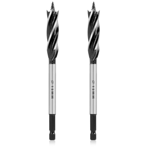 2Stück Professionelle Holzbohrer 15x165mm Schneckenbohrer Selbstvorschub mit 1/4 Zoll Sechskantschaft, langlebige Kohlenstoffstahlbohrer, manueller Holzbearbeitungsbohrer für Hartholz 2Stück Professionelle Holzbohrer 15x165mm Schneckenbohrer Selbstvorschub mit 1/4 Zoll Sechskantschaft, langlebige Kohlenstoffstahlbohrer, manueller Holzbearbeitungsbohrer für Hartholz von Riybyds