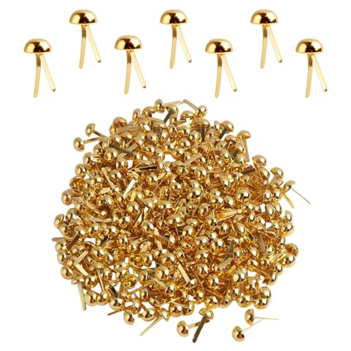 300 Stück Goldene Musterbeutelklammern aus Metall , Splinte briefklammern, Briefklammern, für Scrapbooking und Bastelarbeiten, Rundkopfklammern, Vielseitig Einsetzbare Metallklammern für Heimwerker von Riybyds