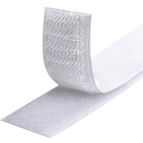 Extra Starkes Selbstklebendes Klettband 8M, Doppelseitiges Klettverschlussband 20mm Breit,für Heimwerken und Außenbereich, Weiß – Flauschband und Hakenband für Vielseitige Anwendungen (Blanc) von Riybyds