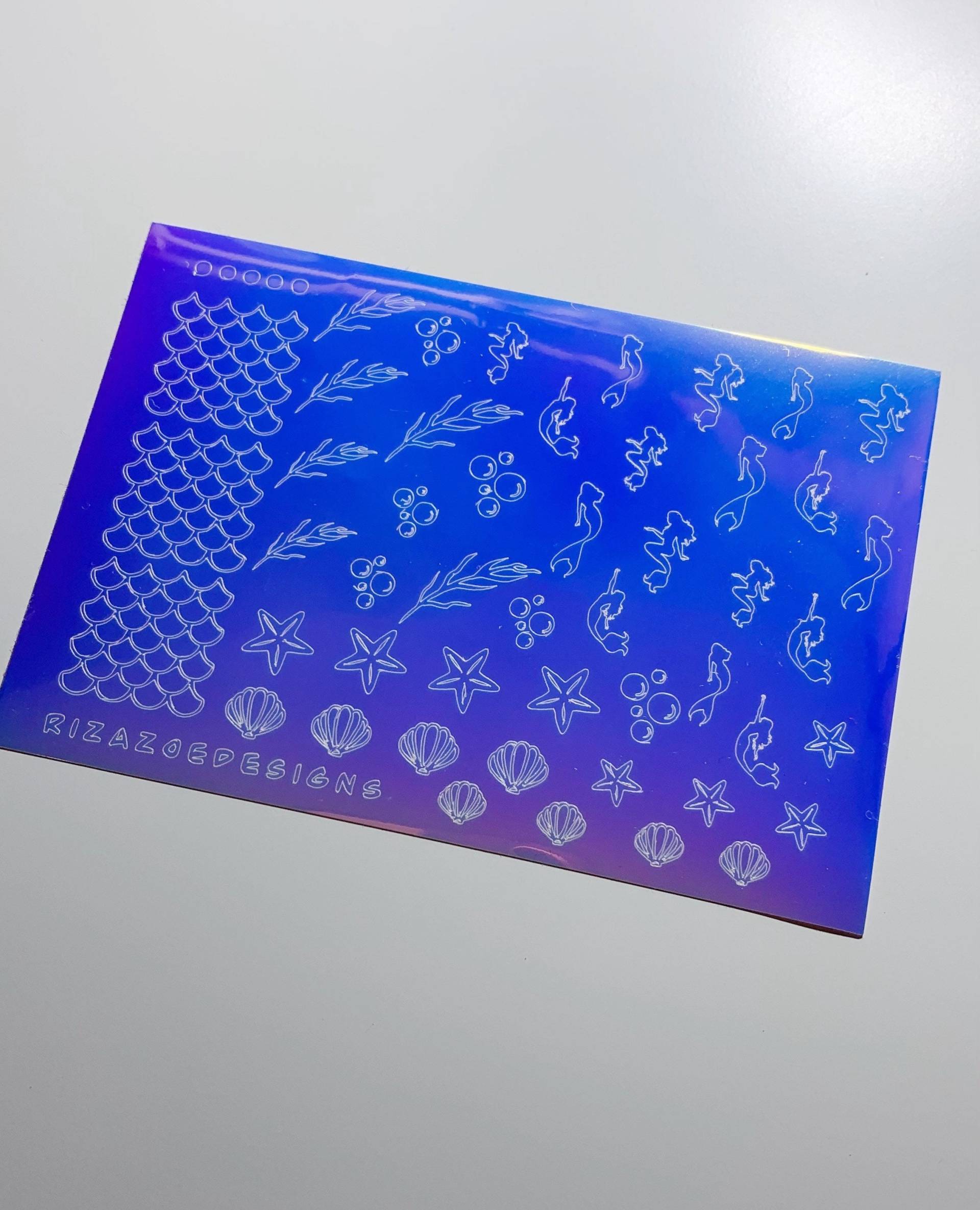 Meerjungfrauen| Meerjungfrau Nagel Aufkleber, Ocean Nail Art, Holographic Stickers, Opal Supplies von RizaZoeDesigns