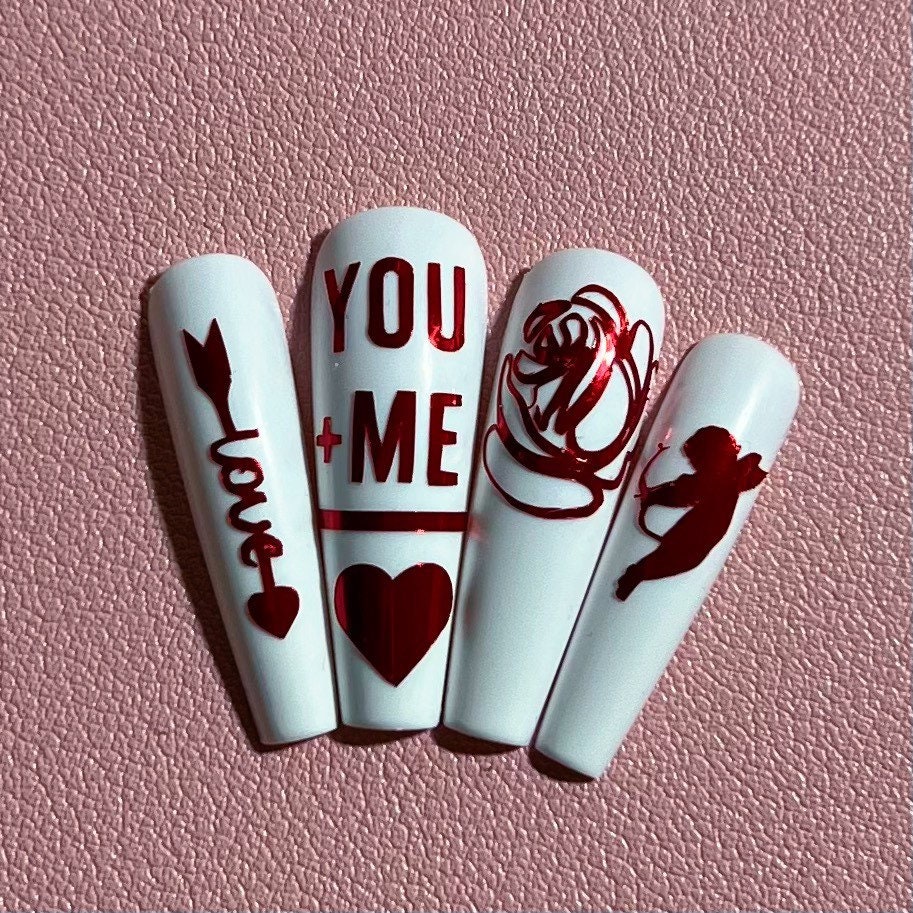 Valentinstag Nagel Sticker| Cupid Nail Sticker, Rose Aufkleber, Love Pfeil Vday Nails, Lips Sticker Valentinstag Nagel Sticker| Cupid Nail Sticker, Rose Aufkleber, Love Pfeil Vday Nails, Lips Sticker von RizaZoeDesigns