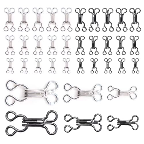 Rjayaa BH-Haken-Ösen-Verschluss 60 Set Nähen Unterwäsche Haken und Augen Schließe Verschluss Hakenverschluss kleidung Silber Schwarz Nähhaken Rjayaa BH-Haken-Ösen-Verschluss 60 Set Nähen Unterwäsche Haken und Augen Schließe Verschluss Hakenverschluss kleidung Silber Schwarz Nähhaken von Rjayaa