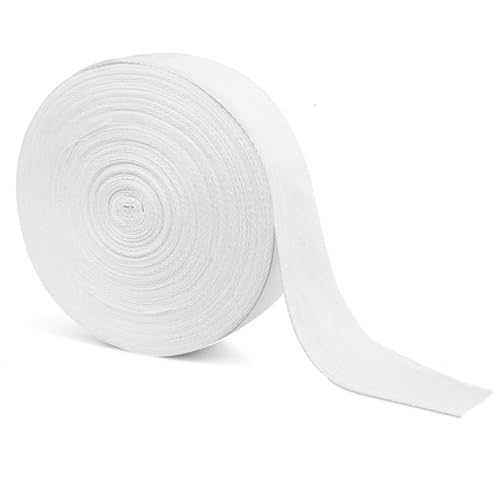 Baumwollband 45m Gurtband Schrägband Baumwolle 20mm Nahtband Einfassband Webband Bänder zum Nähen Basteln für DIY Handwerk Weiß von Rjayaa