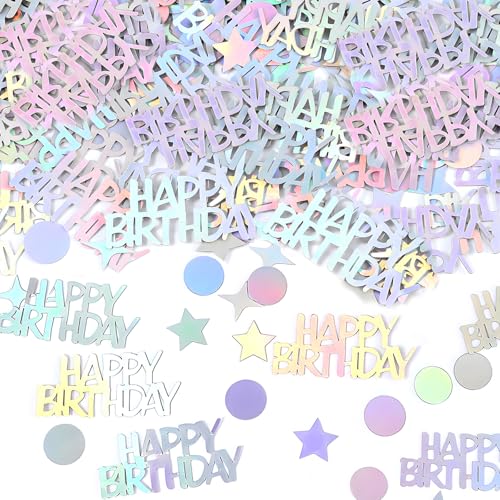 Happy Birthday Konfetti Geburtstag 30g Bunt Konfetti Streudeko Geburtstag Tischdeko Glitzer Geburtstagsdeko Tisch für Party von Rjayaa