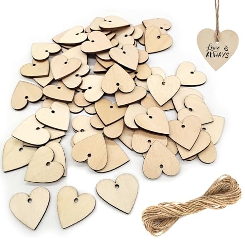 Holzherzen Zum Beschriften 100 Stk Holzherzen Scheiben Hochzeit Deko mit Loch Streudeko Herzen Holz zum Bemalen mit 10m Jute Schnur Holzherzen Zum Beschriften 100 Stk Holzherzen Scheiben Hochzeit Deko mit Loch Streudeko Herzen Holz zum Bemalen mit 10m Jute Schnur von Rjayaa