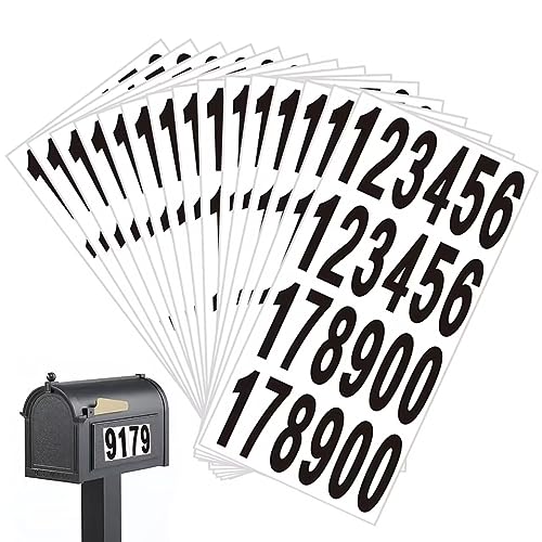 Klebezahlen Schwarz 300 Stück 76 mm klebezahlen Wetterfest Klein Nummern Aufkleber Zahlen Selbstklebende Number Stickers von Rjayaa