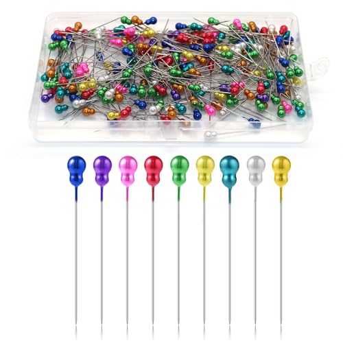 Stecknadeln mit Kopf Lang 240 Stück 55mm Bunte Stecknadeln Edelstahl Abstecknadeln Stecknadel Nähen Zubehör für Handwerk Schmuck von Rjayaa