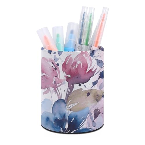 Rkklvbns Stiftehalter mit Blumenmuster, Aquarellmalerei, runder Schreibtisch-Stifthalter, stilvolle Büro-Schreibtischdekoration, Make-up-Pinselhalter, multifunktionale Aufbewahrungsbox für Büro Rkklvbns Stiftehalter mit Blumenmuster, Aquarellmalerei, runder Schreibtisch-Stifthalter, stilvolle Büro-Schreibtischdekoration, Make-up-Pinselhalter, multifunktionale Aufbewahrungsbox für Büro von Rkklvbns