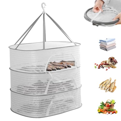 Trockennetz für Kräuter, 3-Lagiges Trockennetze zum Aufhängen, Trockennetz Kräuter, Trockenkorb mit Reißverschluss Klappbar, Trocken Netz für Kräuter, Pflanze, Fleisch, Blumen, Zwiebeln, Gemüse Trockennetz für Kräuter, 3-Lagiges Trockennetze zum Aufhängen, Trockennetz Kräuter, Trockenkorb mit Reißverschluss Klappbar, Trocken Netz für Kräuter, Pflanze, Fleisch, Blumen, Zwiebeln, Gemüse von Rkllejs