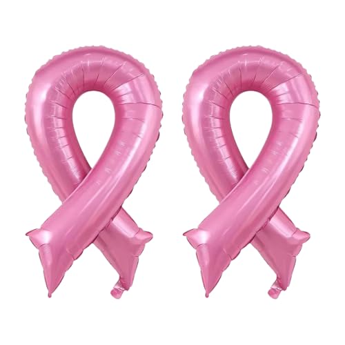 RmKbe 2 x rosa Band-Folienballons für Brustkrebs, Party-Ballon, Bandform, Folienballons, Brustkrebs, Party-Dekoration, Zubehör für Frauen RmKbe 2 x rosa Band-Folienballons für Brustkrebs, Party-Ballon, Bandform, Folienballons, Brustkrebs, Party-Dekoration, Zubehör für Frauen von RmKbe