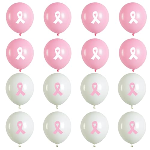 RmKbe Luftballons für Brustkrebs-Bewusstsein, rosa Schleife, Latex-Ballon, Brustkrebs-Bewusstsein, Monat, runde Luftballons, Spendenaktion, Veranstaltungszubehör für Frauen, 16 Stück von RmKbe