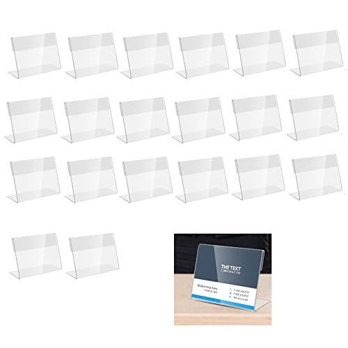 Acryl Etikettenhalter,20 PCS Klar Kartenhalter Transparent Tischnameschild Tischaufsteller Namenskarten Halter Einzelhandel Preisschild für Visitenkarten Broschüren Bücher Poster Büros Hochzeiten von Rmeet