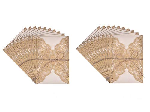 Hochzeit EinladungsKarten,20er Pack Retro Hochzeitseinladung Laser Geschnitten mit Leeren Kraftpapier Innenbögen,Umschlag und Juteschnur Handgefertigte Vintage Karte für Hochzeit Geburtstag Muttertag Hochzeit EinladungsKarten,20er Pack Retro Hochzeitseinladung Laser Geschnitten mit Leeren Kraftpapier Innenbögen,Umschlag und Juteschnur Handgefertigte Vintage Karte für Hochzeit Geburtstag Muttertag von Rmeet