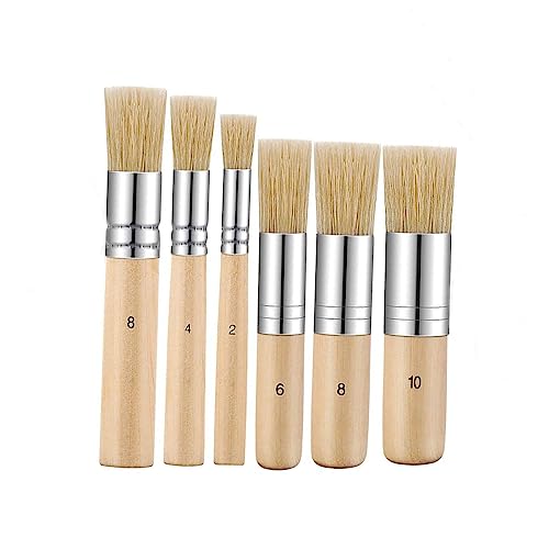 Hölzerne Schablonen Bürsten,6 pcs Hölzerne Schablone Pinsel Natürliche Borste Farbe Pinsel Runde Wachs Malen Borsten Pinsel für Acryl Öl Aquarell Malerei Kreide Hölzerne Schablonen Bürsten,6 pcs Hölzerne Schablone Pinsel Natürliche Borste Farbe Pinsel Runde Wachs Malen Borsten Pinsel für Acryl Öl Aquarell Malerei Kreide von Rmeet