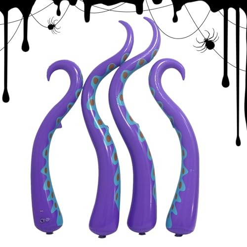 Riesen Oktopus-Arme Als Fenster-Deko: 4-teiliges PVC-Set Für Halloween-Party Mit Extralangen Tentakeln– Wetterfeste Outdoor-Dekoration Für Fassaden, Zäune Und Vorgarten Für Veranstaltungen von Rnyrn