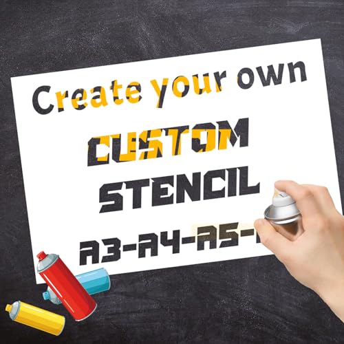 RoPox Custom Schablone, Malerei Schablone, sprühschablonen Buchstaben, Wiederverwendbar Illustrationen Vorlagen Geometrische Wände Dekoration, Ideal für Malen Jede Oberfläche, Jede Buchstaben You Want von RoPox