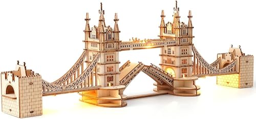 RoWood 3D Puzzle Tower Bridge Modellbau aus Holz - DIY Holzpuzzle Modellbausatz Bastelsets für Erwachsene - Handwerk Holzbausatz Geschenk zum Geburtstag/Weihnachten von RoWood