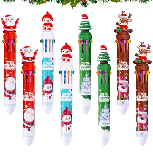 RoadLoo Weihnachts Kugelschreiber, 8 Stück Kugelschreiber Weihnachten 10-in-1 Mehrfarbiger Einziehbarer Shuttle Stift Weihnachts Kugelschreiber für Studenten Kinder Weihnachten Party Geschenke RoadLoo Weihnachts Kugelschreiber, 8 Stück Kugelschreiber Weihnachten 10-in-1 Mehrfarbiger Einziehbarer Shuttle Stift Weihnachts Kugelschreiber für Studenten Kinder Weihnachten Party Geschenke von RoadLoo