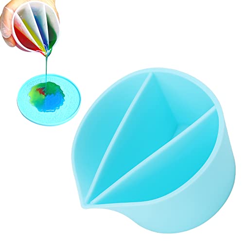 Acryl Pour Cup, Geteilter Becher zum Ausgießen von Farbe, Acrylfarben-Ausgießbecher, Mehrkanal-Farbausgießbecher, flüssige Kunst Supplies, Farbbehälter (3 Channels) von Roadtime