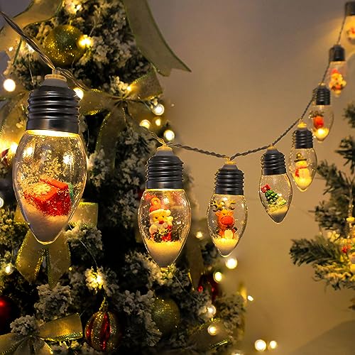 Weihnachten Schneekugel Lichterkette, 2m 10 Glühbirnen Batteriebetriebene Weihnachtsbaum Lichterkette, Weihnachten dekorative Baum Lampe (1Pc) von Roadtime