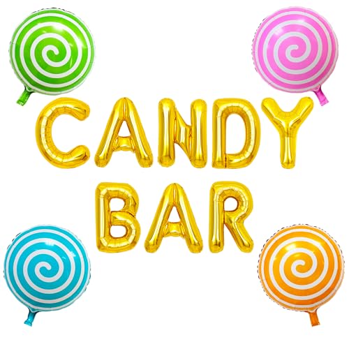 Candy Bar Luftballons Banner Schild Dekorationen Candy Lutscher Ballon für Candyland Süßigkeiten Geburtstag Babyparty Hochzeit Verlobung Party von Roaring Good Time