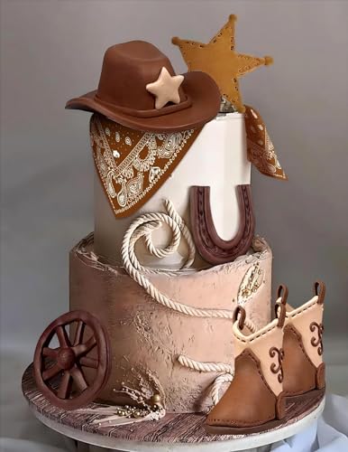 Cowboy-Rodeo-Kuchenaufsätze, Hut und Stiefel, Western-Kuchendekorationen, Cowboyhut, Geburtstagstortenaufsatz, Kuhkugeln, Kuchendekoration, Western-Motto-Party-Zubehör Cowboy-Rodeo-Kuchenaufsätze, Hut und Stiefel, Western-Kuchendekorationen, Cowboyhut, Geburtstagstortenaufsatz, Kuhkugeln, Kuchendekoration, Western-Motto-Party-Zubehör von Roaring Good Time