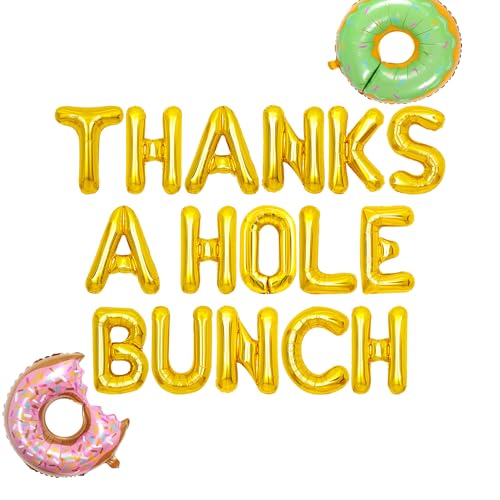 Danke ein Loch Bunch Banner Luftballons für Donut Danke Dekoration Donut Baby Shower Donut Bar Donut Geburtstag Thema Party Supplies von Roaring Good Time