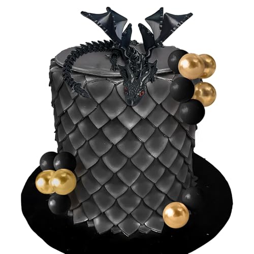 Fantasy schwarzer 3D-Drachen-Kuchenaufsatz Dracheneier Kuchendekoration schwarze Kugeln Kuchendekoration für Babyparty, Geburtstag, Hochzeit, Partyzubehör Fantasy schwarzer 3D-Drachen-Kuchenaufsatz Dracheneier Kuchendekoration schwarze Kugeln Kuchendekoration für Babyparty, Geburtstag, Hochzeit, Partyzubehör von Roaring Good Time