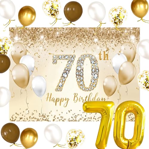 Gold Glitter Happy 70th Birthday Banner Party Decor Balloons Funny Birthday Banner 70th Birthday Decorations for Women Men 70 Year Old Party Supplies Decor Gold Glitter Happy 70th Birthday Banner Party Decor Balloons Funny Birthday Banner 70th Birthday Decorations for Women Men 70 Year Old Party Supplies Decor von Roaring Good Time