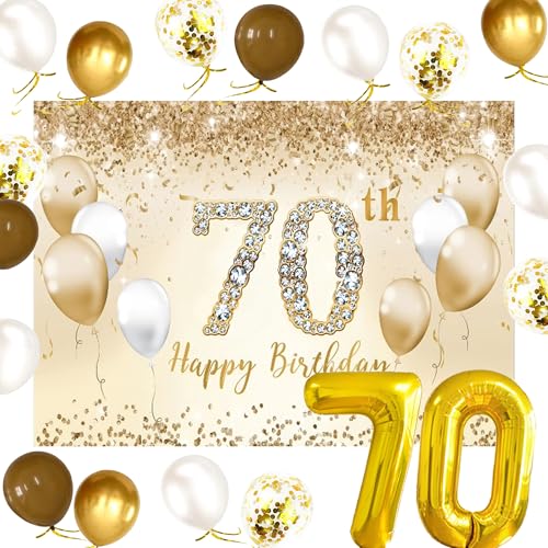 Gold Glitter Happy 70th Birthday Banner Party Decor Balloons Funny Birthday Banner 70th Decorations for Women Men 70 Year Old Party Supplies Gold Glitter Happy 70th Birthday Banner Party Decor Balloons Funny Birthday Banner 70th Decorations for Women Men 70 Year Old Party Supplies von Roaring Good Time