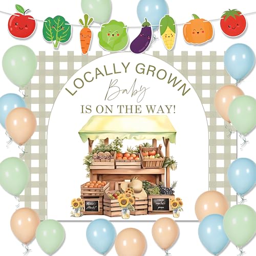 Lokal gewachsene Babyparty-Dekorationen, Bauernmarkt-Dekoration, Banner, Bauernmarkt, Zubehör, Bauernhof, Babyparty-Dekorationen von Roaring Good Time