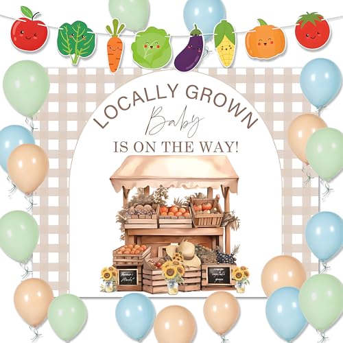 Lokal gewachsene Babyparty-Dekorationen, Bauernmarkt-Dekoration, Banner, Bauernmarkt, Zubehör, Bauernhof, Babyparty-Dekorationen von Roaring Good Time
