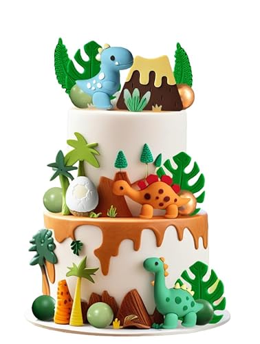 Luxuriöse kleine Dinosaurier-Kuchendekorationen, Dinosaurier-Cupcake-Topper, grüner Rex, drei Dino, Kuchendekoration für Geburtstag, Babyparty, Partyzubehör Luxuriöse kleine Dinosaurier-Kuchendekorationen, Dinosaurier-Cupcake-Topper, grüner Rex, drei Dino, Kuchendekoration für Geburtstag, Babyparty, Partyzubehör von Roaring Good Time