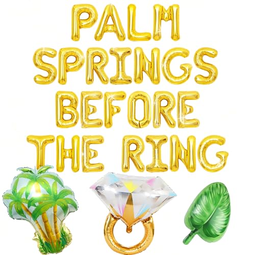 Palm Springs Before the Ring Banner Luftballons Schild Tropischer Sommer Pool Junggesellinnenabschied Brautdusche Verlobung Hochzeit Dekorationen von Roaring Good Time