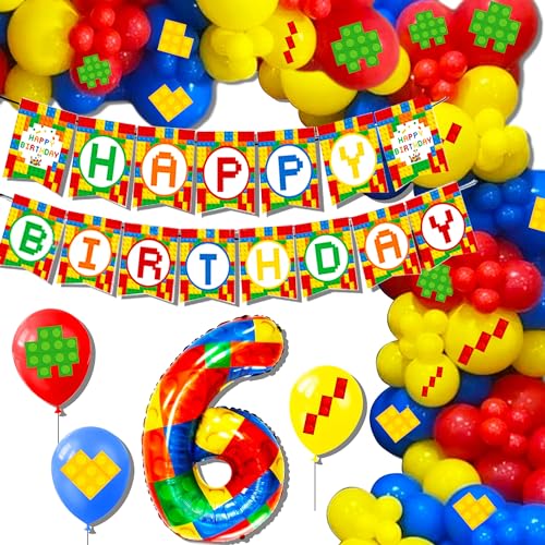Roaring Good Time 6 Jhare Bausteine Geburtstag Deko Baustein Party Dekoration Baustein Geburtstag Ballon Baustein Banner Bunt Thematische Geburtstags party Pack Supplies Nummer 6 Ballons Roaring Good Time 6 Jhare Bausteine Geburtstag Deko Baustein Party Dekoration Baustein Geburtstag Ballon Baustein Banner Bunt Thematische Geburtstags party Pack Supplies Nummer 6 Ballons von Roaring Good Time