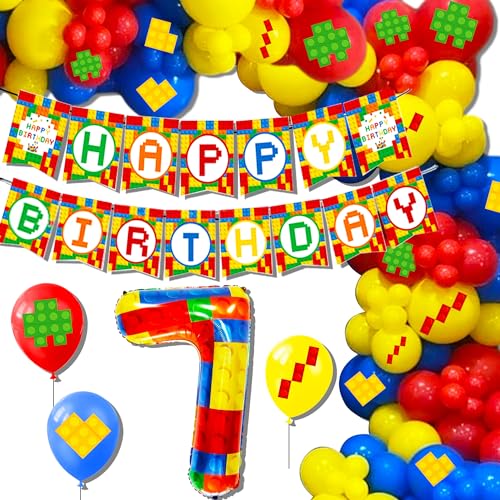 Roaring Good Time 7 Jhare Geburtstag Baustein Dekoration Baustein Geburtstag Ballon Baustein Banner Bunt Thematische Geburtstags party Pack Supplies Nummer 7 Ballons Roaring Good Time 7 Jhare Geburtstag Baustein Dekoration Baustein Geburtstag Ballon Baustein Banner Bunt Thematische Geburtstags party Pack Supplies Nummer 7 Ballons von Roaring Good Time