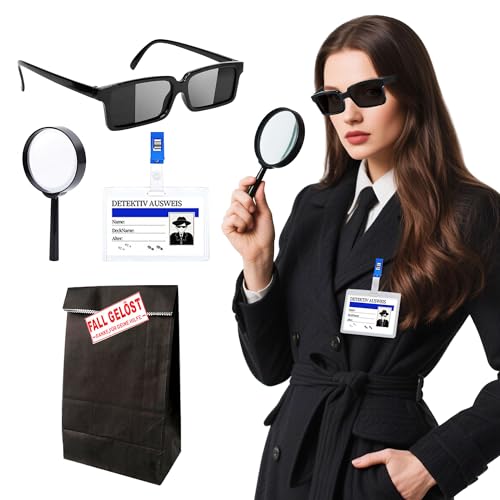 Roaring Good Time Detektiv-Partygeschenke, Geburtstagszubehör, Spionage, Detektivbrille, Tinte, Stift, Glaspass, Karte, Umschlag, Aufkleber, Jungen, Goodie Bag Stuffer Filler Klassenzimmer von Roaring Good Time