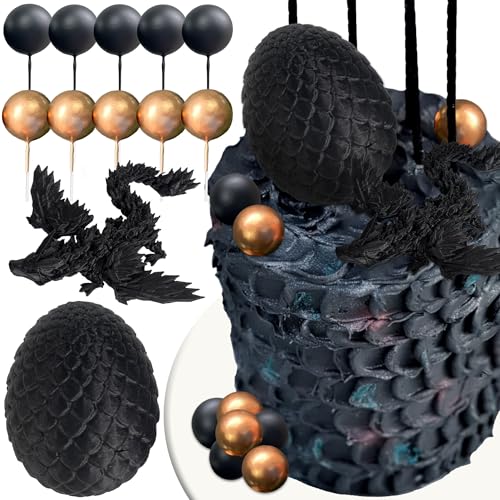 Roaring Good Time Fantasy Drachen Tortenaufleger Dracheneier Tortendekor Gold Schwarze Kugeln Tortendekor für BabyShower Geburtstag Hochzeit Party Supplies Roaring Good Time Fantasy Drachen Tortenaufleger Dracheneier Tortendekor Gold Schwarze Kugeln Tortendekor für BabyShower Geburtstag Hochzeit Party Supplies von Roaring Good Time