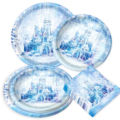 Roaring Good Time Frozen Birthday Party Supplies Snowflake Plates Napkin Frozen Party Disposable Tableware for Winter Wonderland Decorations Serve 20 Roaring Good Time Frozen Birthday Party Supplies Snowflake Plates Napkin Frozen Party Disposable Tableware for Winter Wonderland Decorations Serve 20 von Roaring Good Time