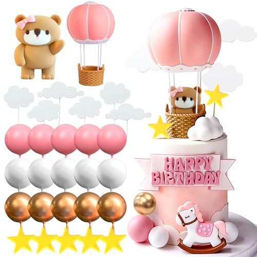 Rosa Bär Tortendeko Baby Bär Baby Shower Cake Topper Heißluftballons Tortendeko Baby Shower Geburtstag Kuchen Dekoration Rosa Bär Tortendeko Baby Bär Baby Shower Cake Topper Heißluftballons Tortendeko Baby Shower Geburtstag Kuchen Dekoration von Roaring Good Time